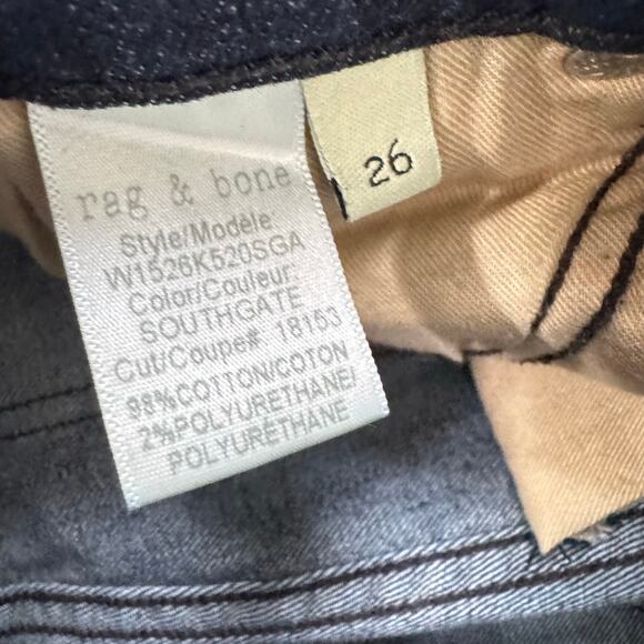 rag & bone Nina Ankle Skinny Jeans Size 26 Dark Wash Blue Mid Rise Stretch Denim - Picture 11 of 11